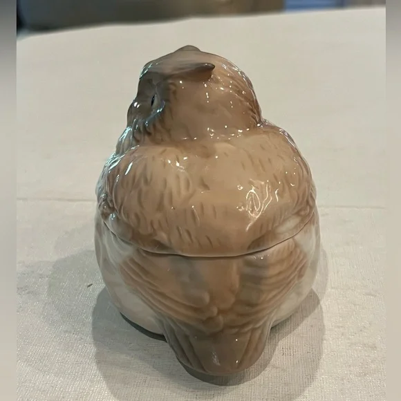 Vintage Otagiri great horned owl covered trinket dish. Absolutely adorable! - Picture 3 of 8